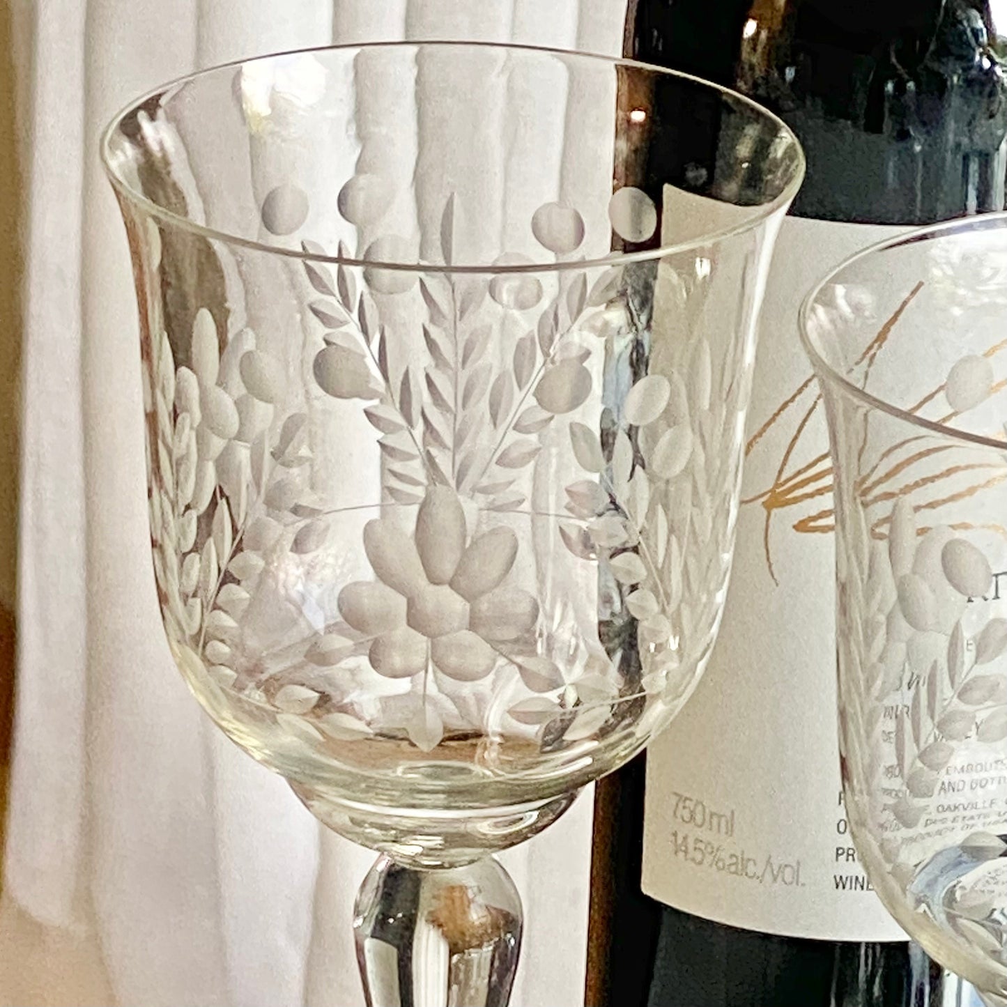 Vintage Etched Glasses - Set of 8 (Set #EE1)