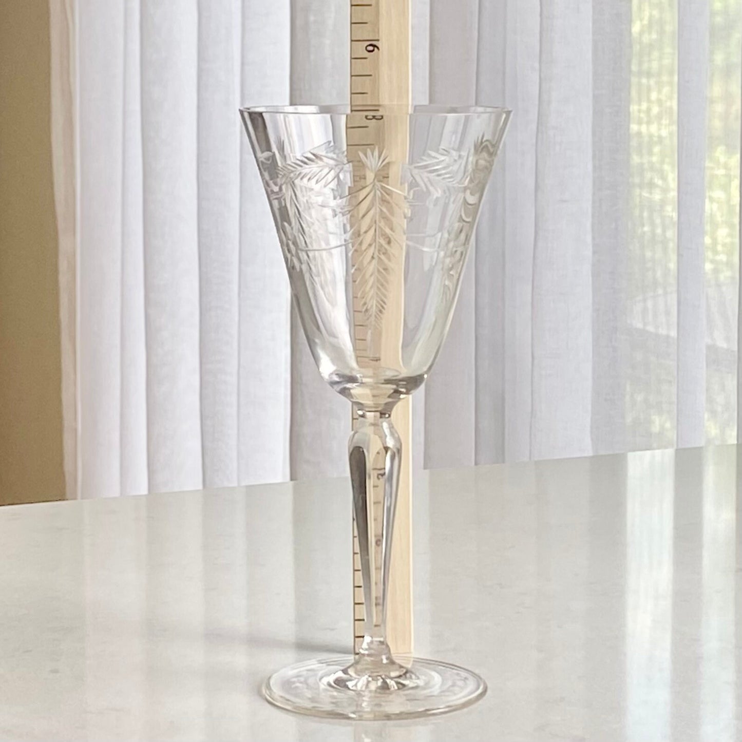 Vintage Cut Crystal Optic Ribbed Glasses - Set of 6