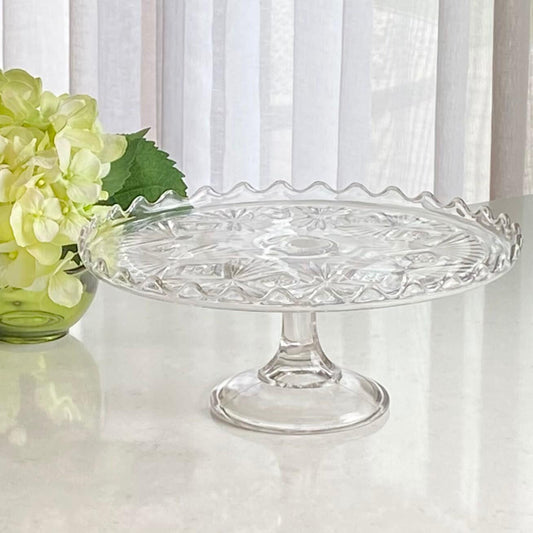 Vintage Scalloped Edge Cake Stand