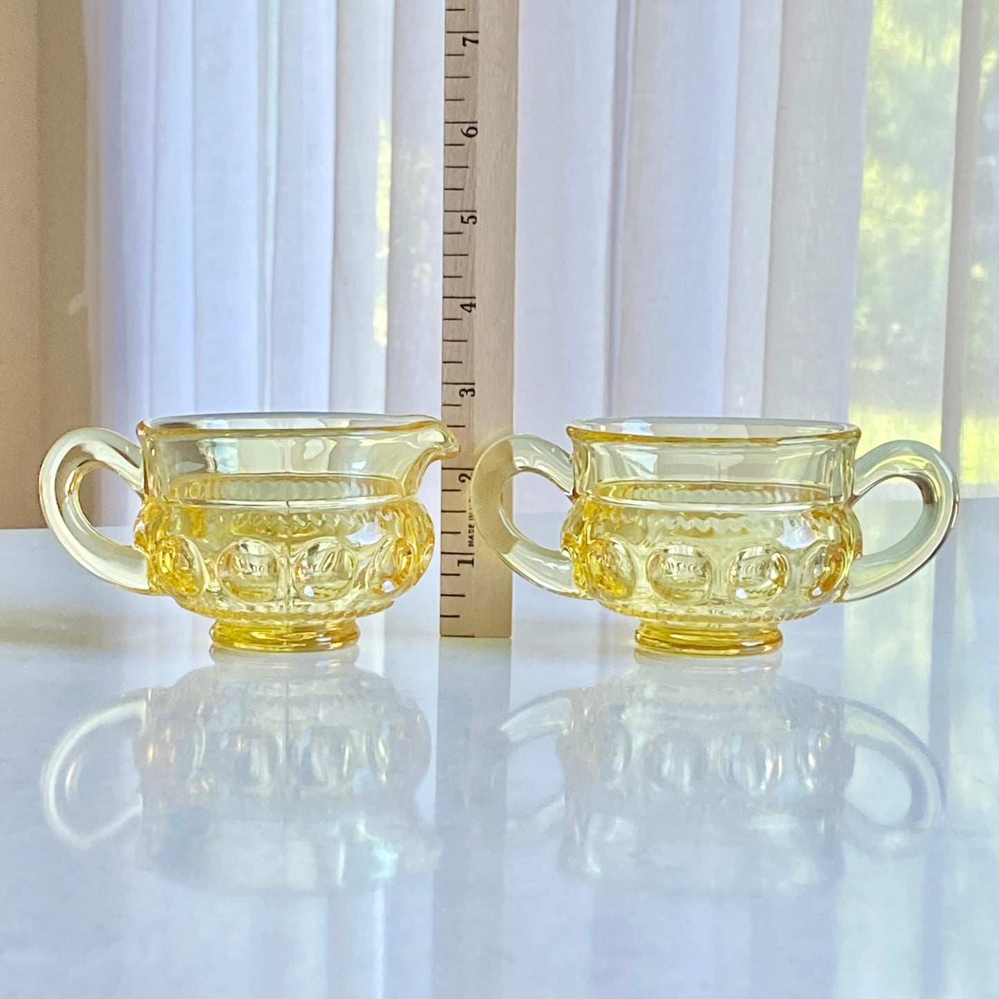 Vintage Colony King&#39;s Crown Topaz Sugar and Creamer Set