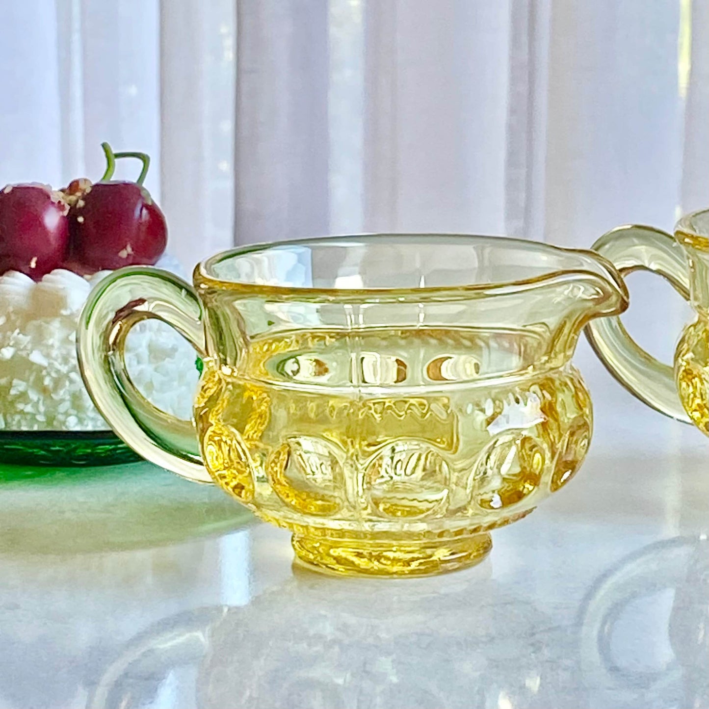 Vintage Colony King&#39;s Crown Topaz Sugar and Creamer Set