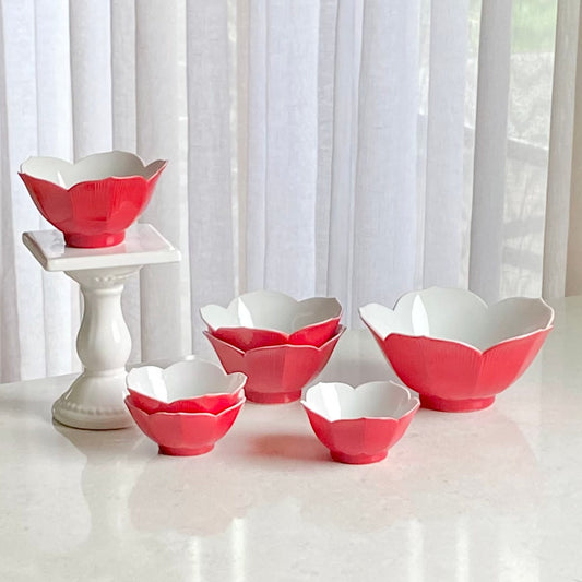 Vintage Lotus Flower Petal Bowls - Set of 7