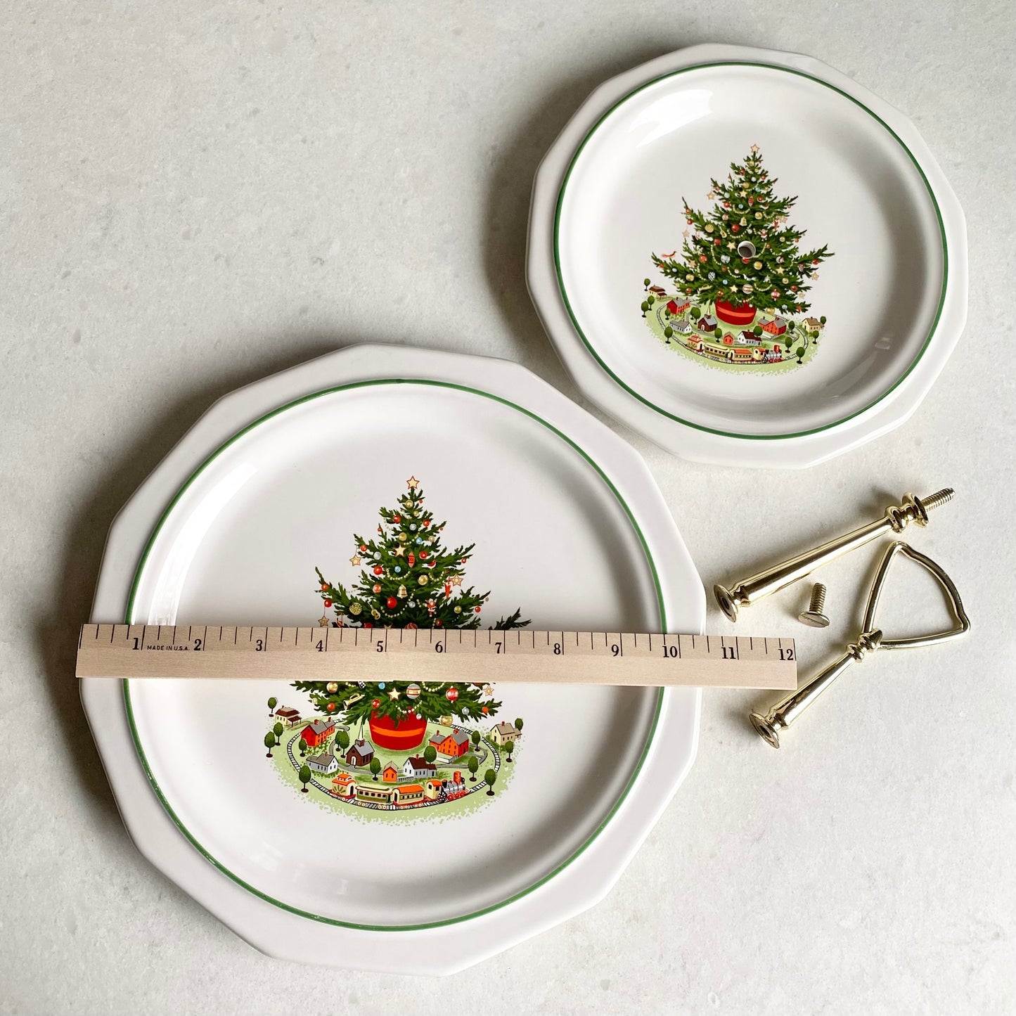 Vintage Pfaltzgraff Heritage Christmas Two Tier Serving Tray