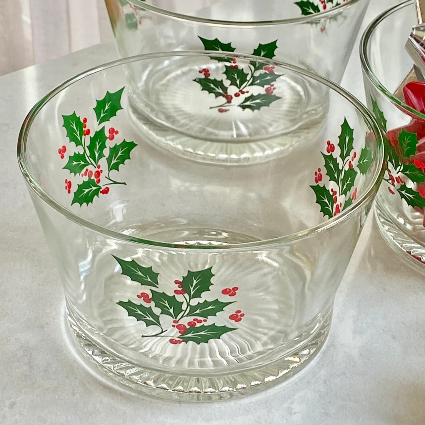 Vintage Bartlett Collins Holly Berry Bowls - Set of 3