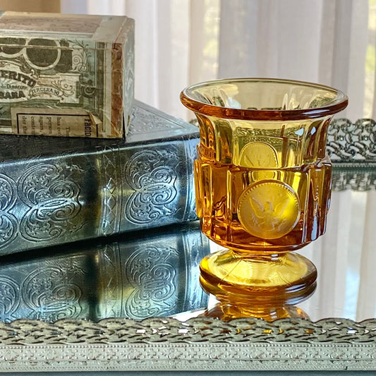 Vintage Fostoria Coin Glass Amber Cigarette Urn (circa 1958 - 1982)