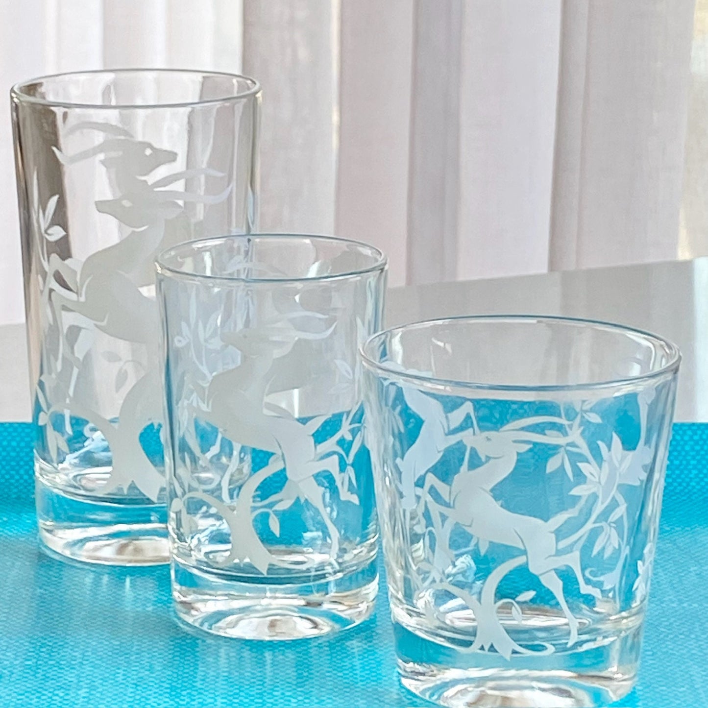 Vintage Federal Glass 8 ounce Gazelle Tumblers (circa 1951 - 1960)  - Set of 8