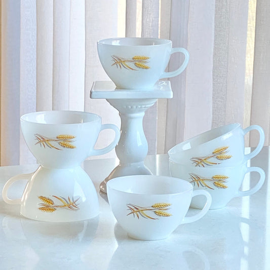 Vintage Anchor Hocking Fire King Wheat Cups (circa 1962 - 1966) - set of 6