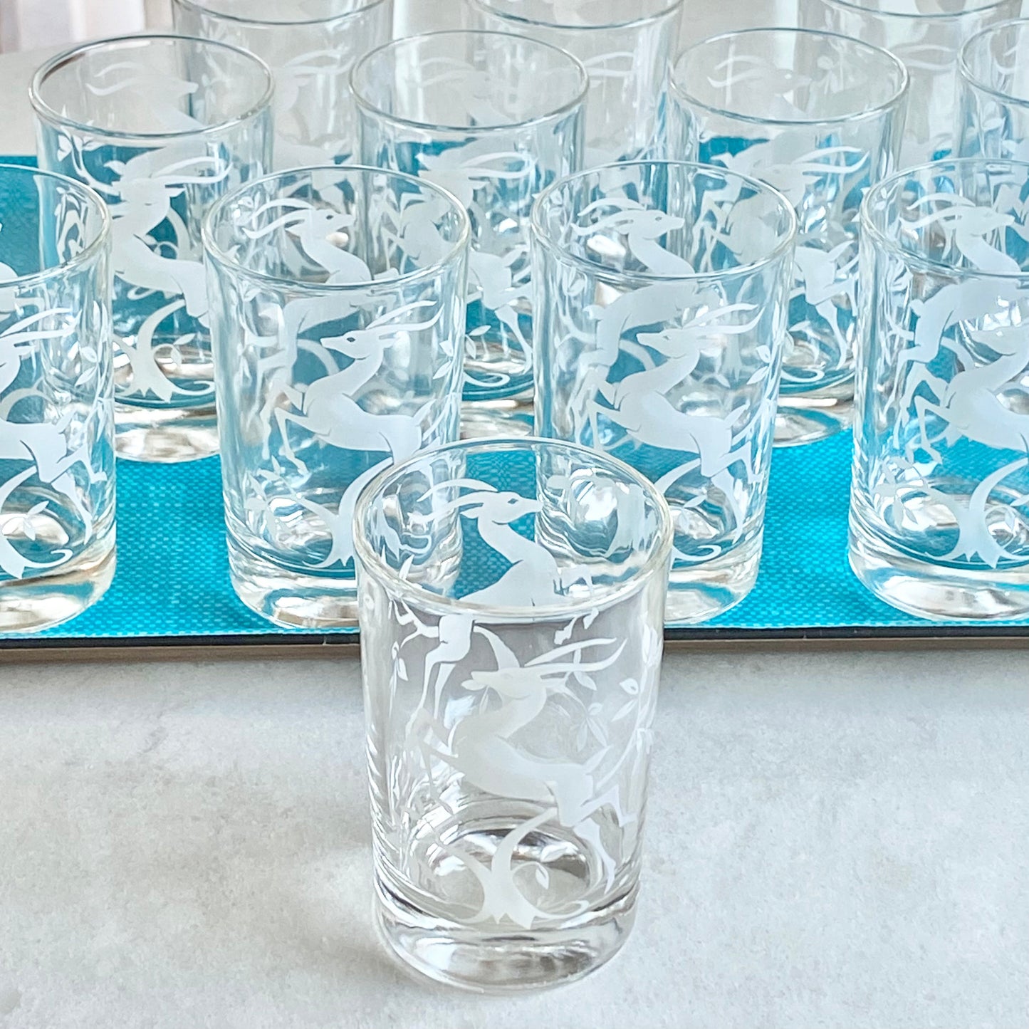 Vintage Federal Glass 6 ounce Gazelle Tumblers (circa 1951 - 1960)  - Set of 12