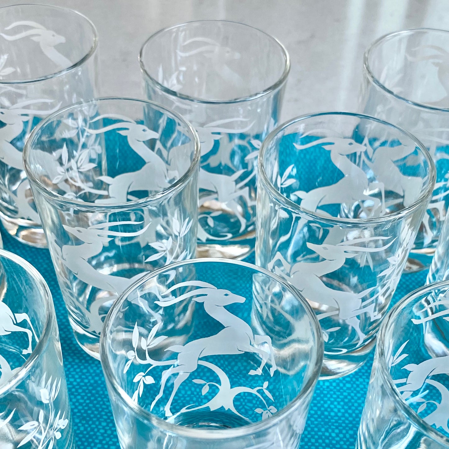 Vintage Federal Glass 6 ounce Gazelle Tumblers (circa 1951 - 1960)  - Set of 12